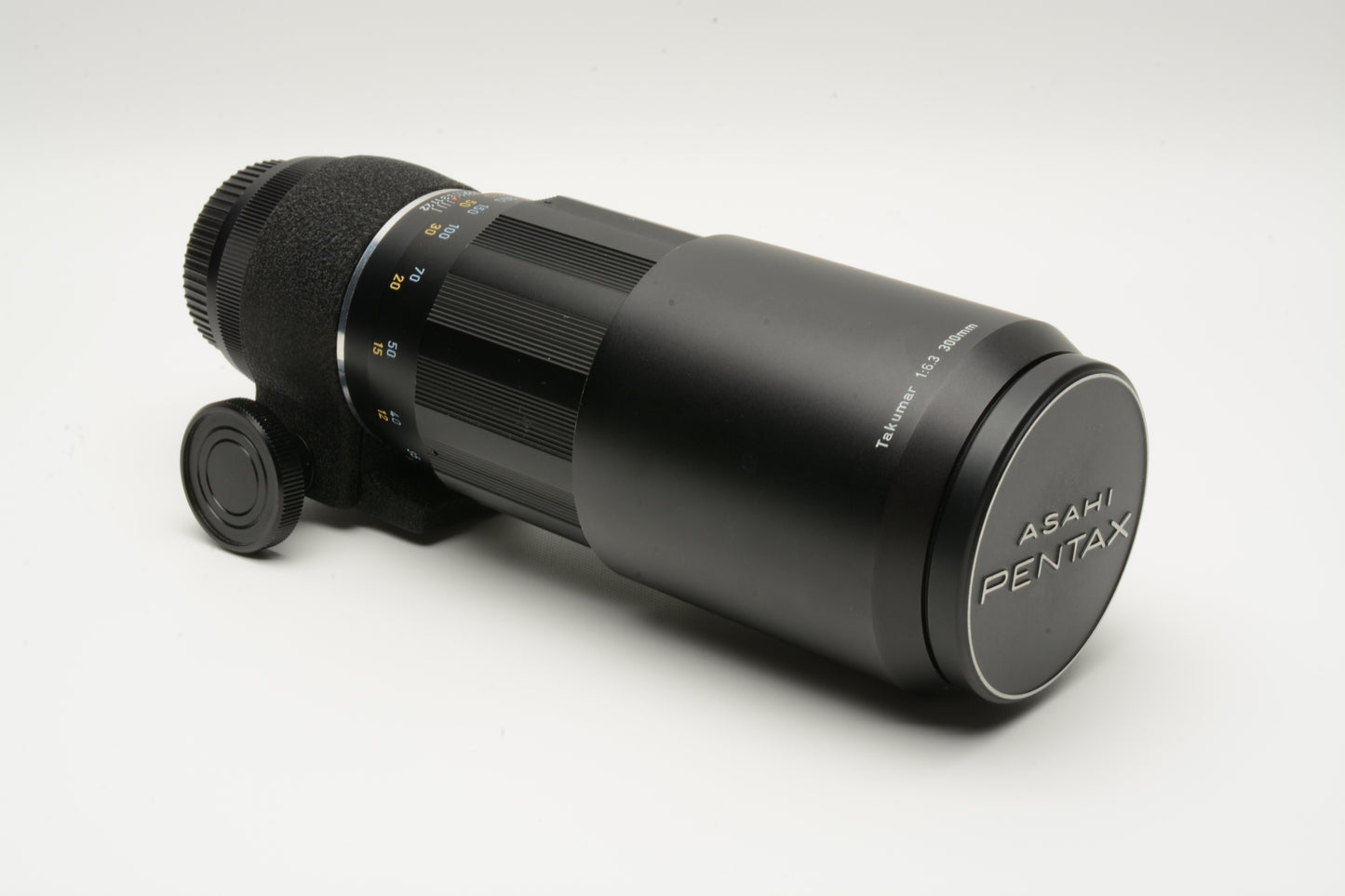 Pentax Super Takumar 300mm f6.3 M42 Mount lens, case, hood, caps, Mint