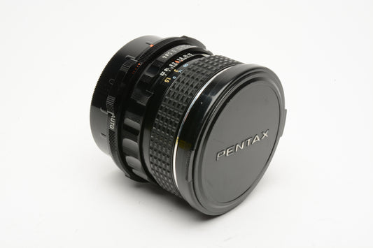 Pentax SMC 45mm f4 lens for Pentax 67, caps, Sharp!