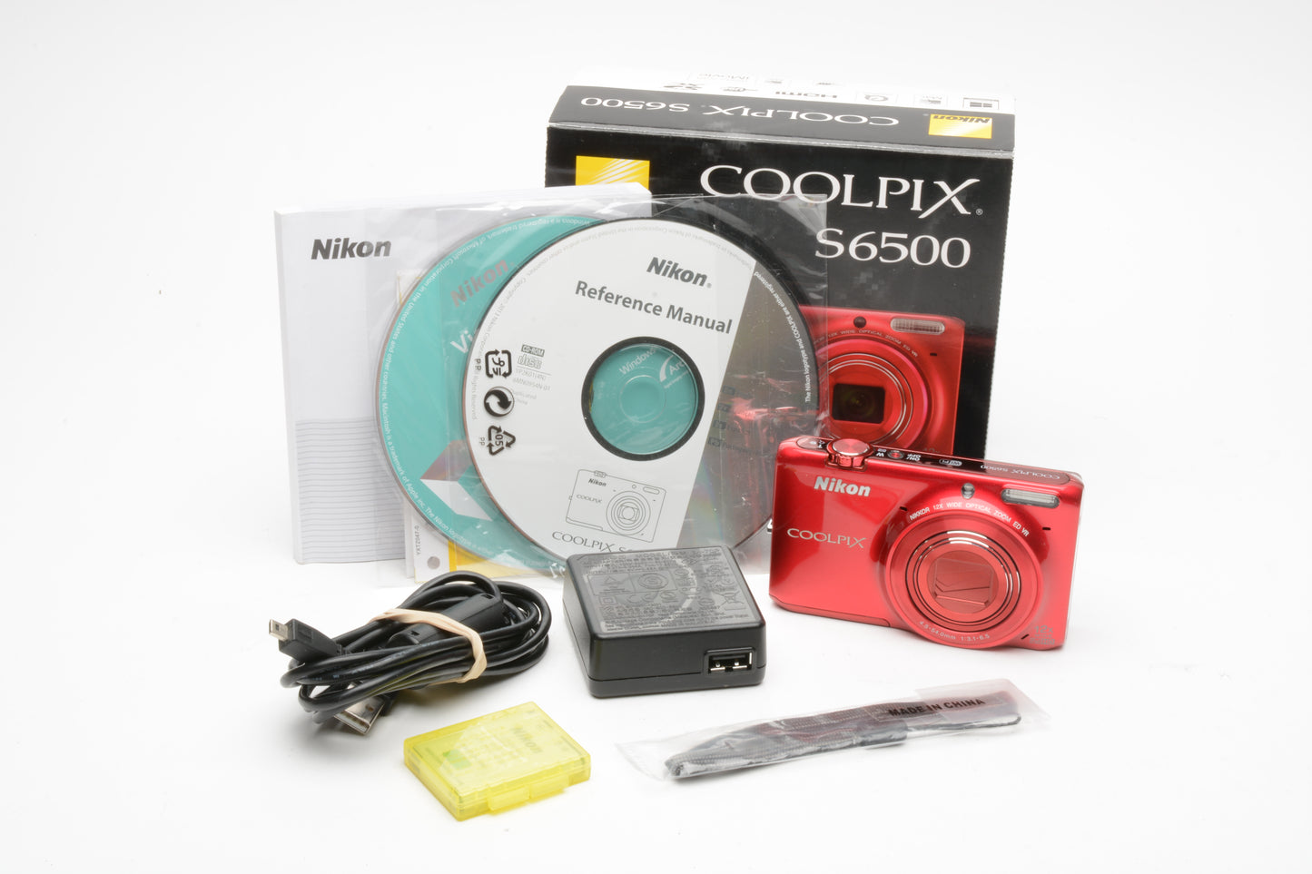 Nikon Coolpix S6500 Red 16MP Digital Point&Shoot camera, boxed, clean, tested