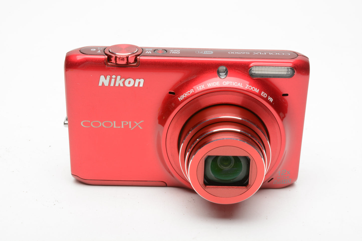 Nikon Coolpix S6500 Red 16MP Digital Point&Shoot camera, boxed, clean, tested