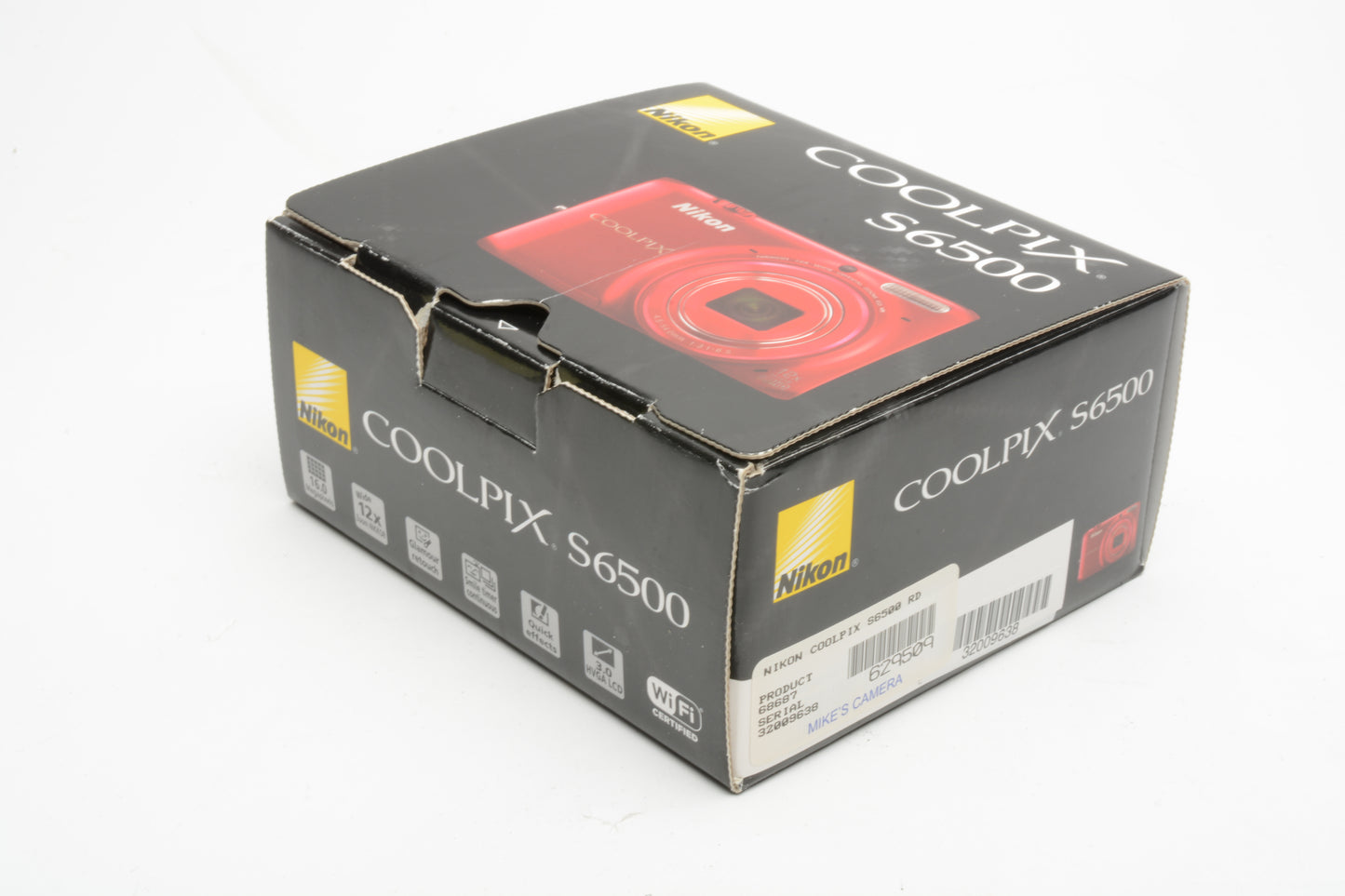 Nikon Coolpix S6500 Red 16MP Digital Point&Shoot camera, boxed, clean, tested