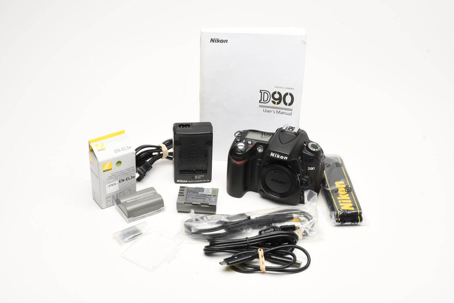 Nikon D90 DSLR body, 2X batts, charger, strap++ Only 5681 Acts, very clean, tested