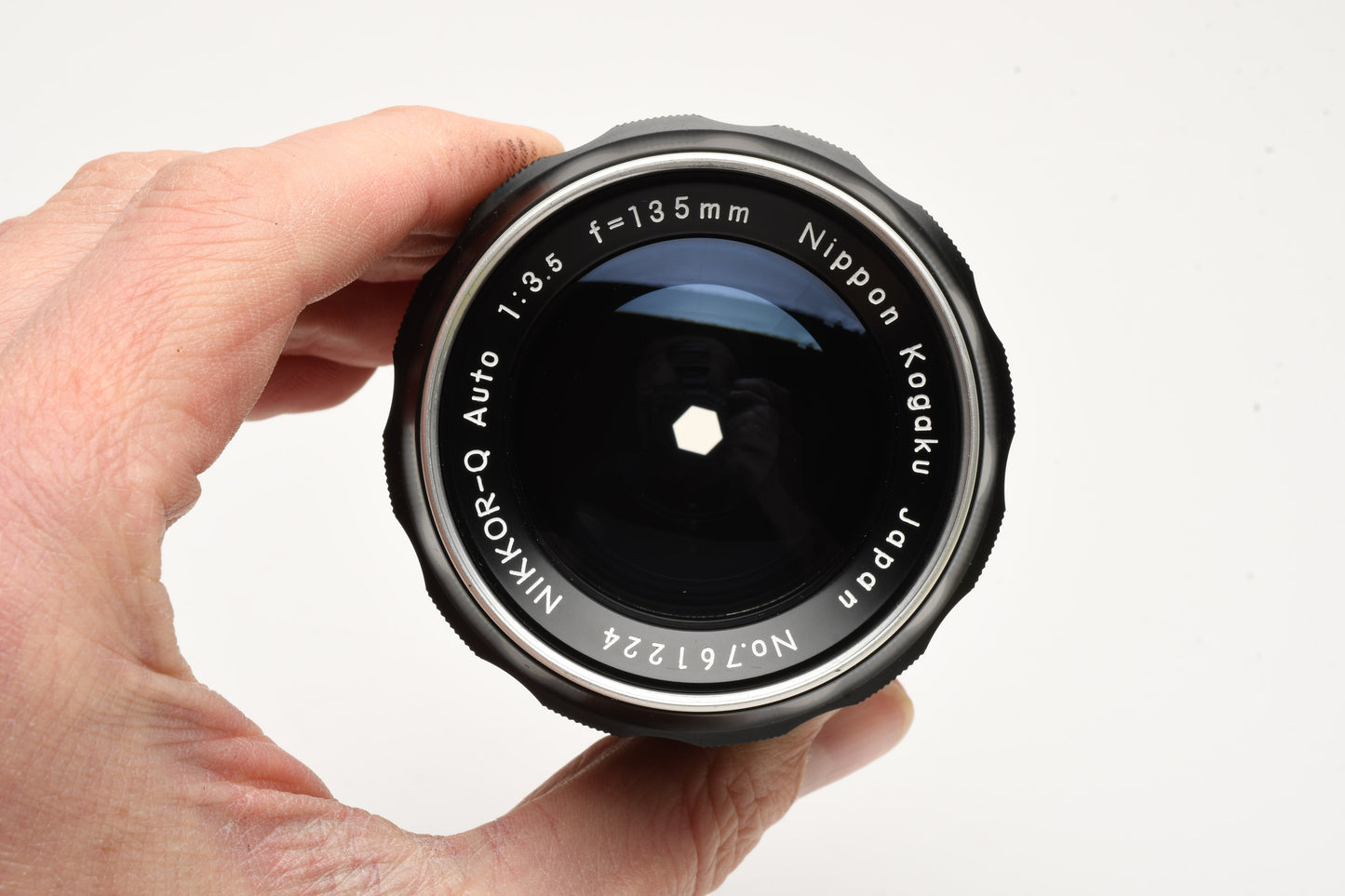 Nikon Nikkor-Q 135mm f3.5 Non-AI portrait lens, Hood, Nikon L38 UV, Nice