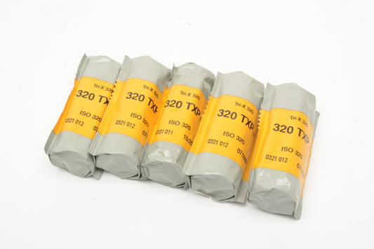 5X rolls Kodak Tri-X 320 ASA 120 B&W Film - Expired, Cold Stored