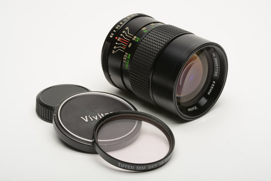 Vivitar 135mm f2.8 telephoto portrait  lens M42 Mount, Caps, Sky filter