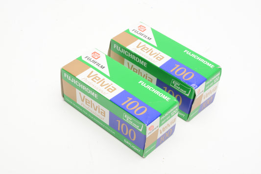2X rolls Fujichrome Velvia 100 100ASA 120 Film RVP100 E6 - Expired, Cold Stored
