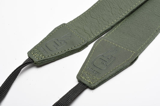 Lucky 2" leather quality camera strap (Olive green), Nice!