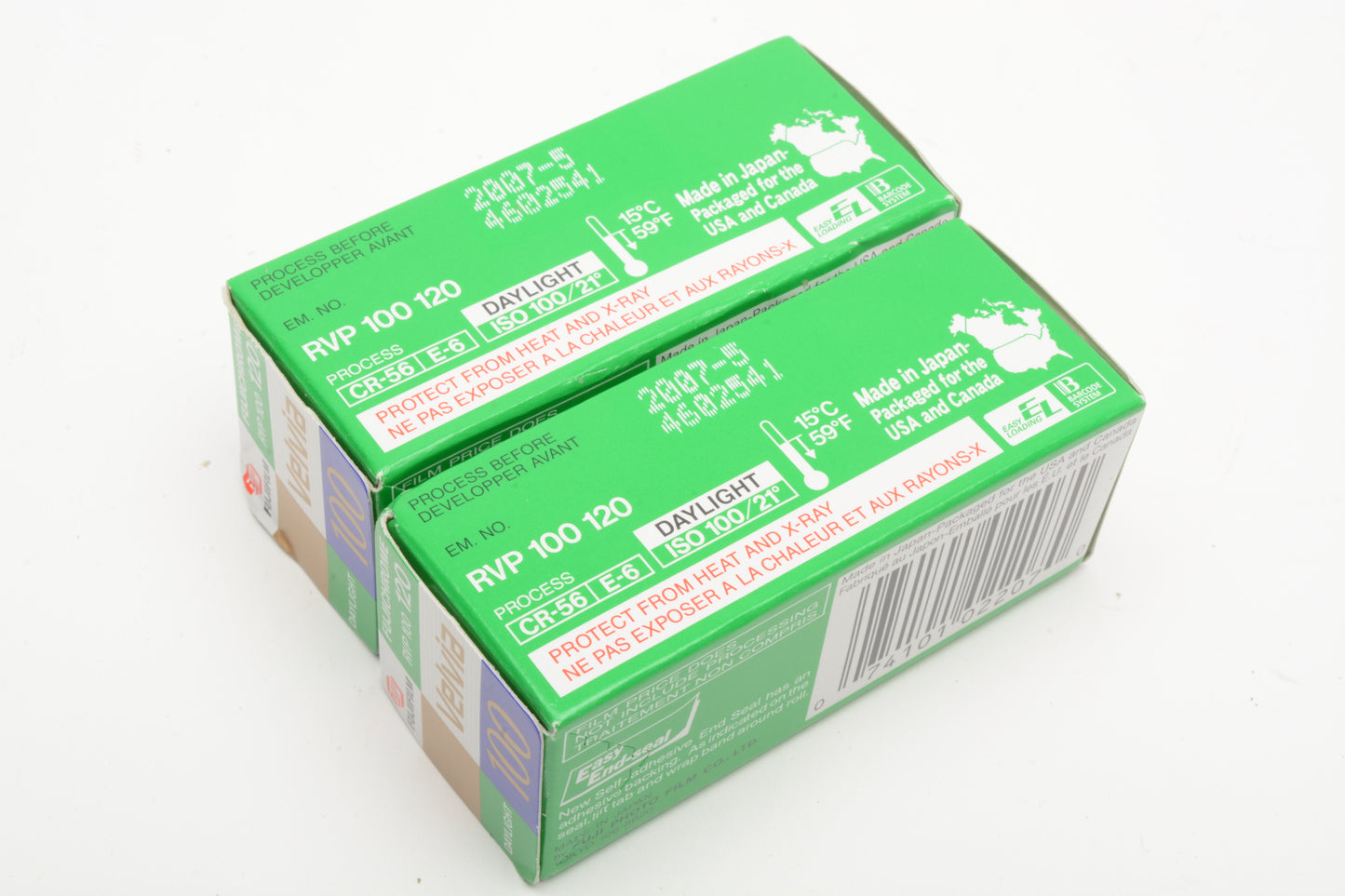 2X rolls Fujichrome Velvia 100 100ASA 120 Film RVP100 E6 - Expired, Cold Stored