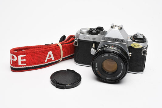 Pentax ME Super 35mm SLR w/50mm f2, Strap, New seals, Tested