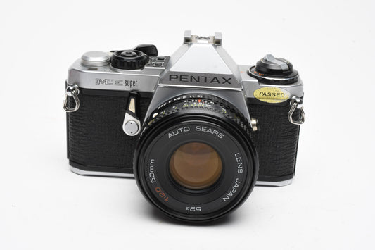 Pentax ME Super 35mm SLR w/50mm f2, Strap, New seals, Tested