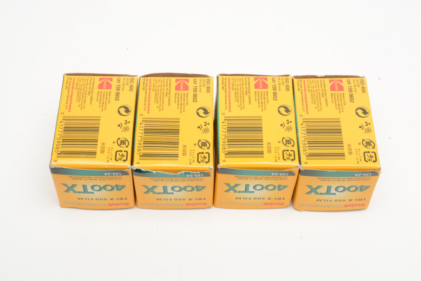 4X Rolls Kodak Tri-X TX 400ASA 135-24 B&W 35mm Film, Expired, Cold Stored