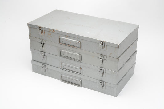 4X Brumberger 35mm slide storage metal boxes, Hold 150 slides each