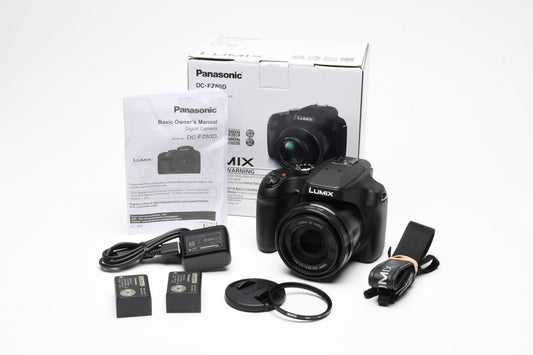 Panasonic Lumix DC-FZ80D 18.1MP Digital Point&Shoot 4K, 2Batts, Mint-