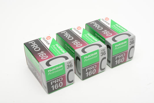 3X rolls Fujicolor Pro 160ASA 135-36 35mm C41 - Expired, Cold Stored