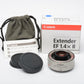 Canon EF 1.4X II extender teleconverter w/caps, pouch box, gently used, Mint-