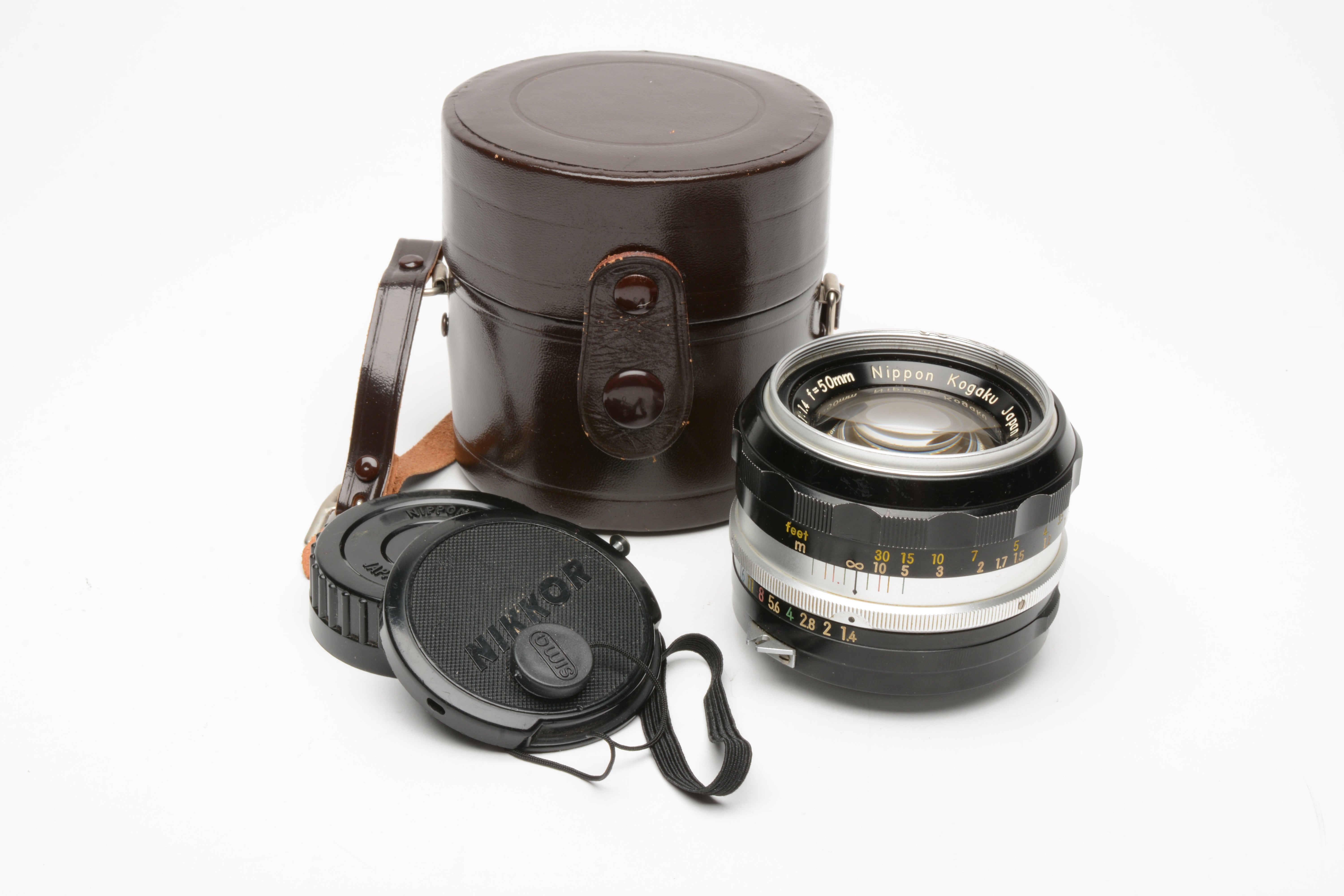 Nikon Nikkor 50mm f1.4 (Non-AI) Prime lens, caps, Case, Good