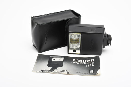 Canon 133A Speedlite flash, Tested, Great, w/Case+Manual