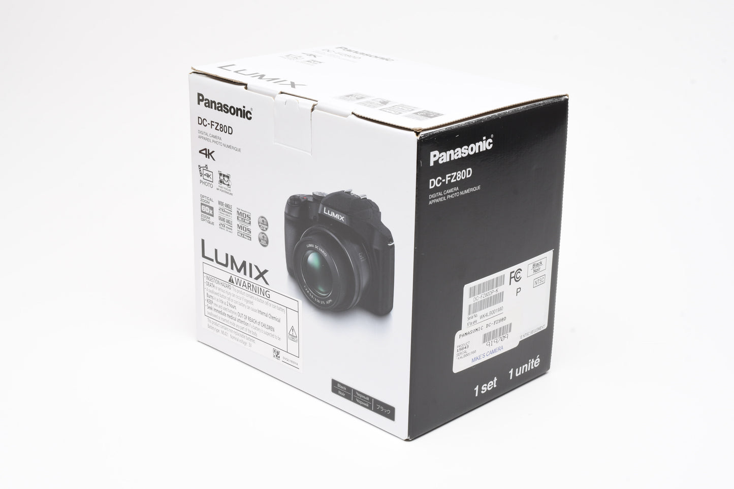 Panasonic Lumix DC-FZ80D 18.1MP Digital Point&Shoot 4K, 2Batts, Mint-