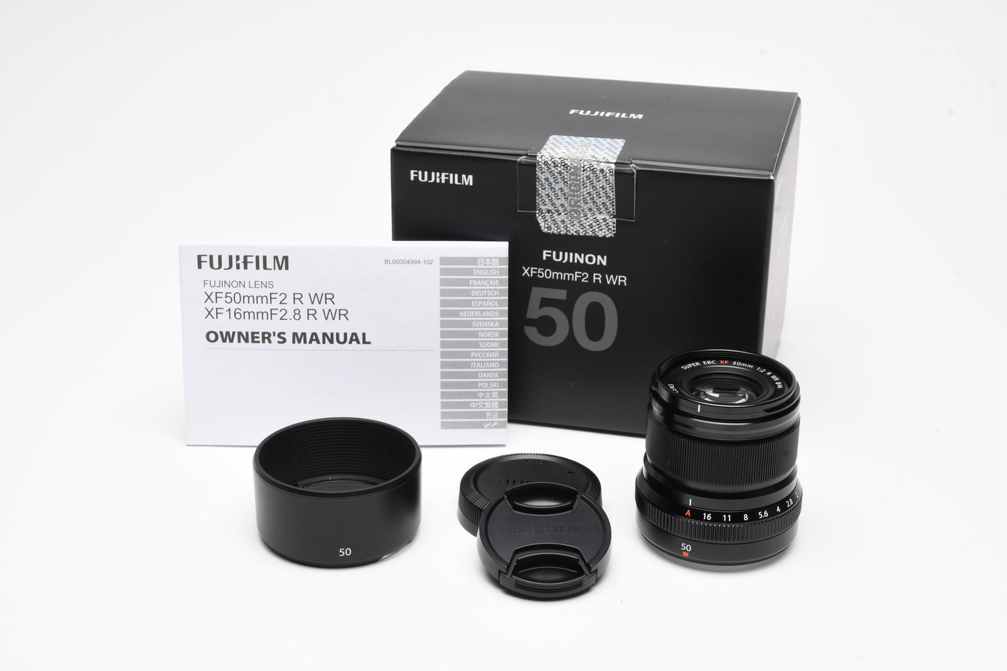 Fujifilm Fujinon XF 50mm f2 R WR lens, Mint-, Boxed, USA