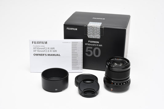 Fujifilm Fujinon XF 50mm f2 R WR lens, Mint-, Boxed, USA