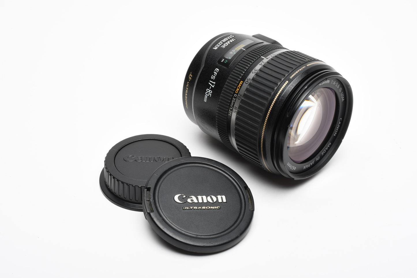 Canon EFS 17-85mm f4-5.6 IS USM zoom lens, caps, good & clean