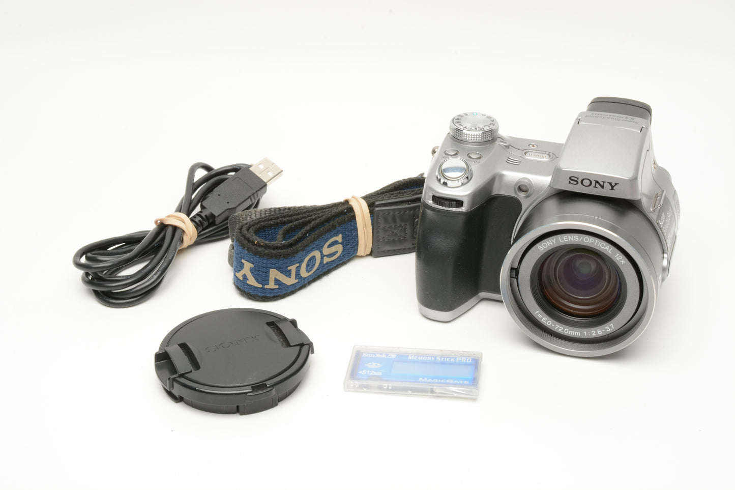 Sony DSC-H1 5.1MP Digital Point&Shoot camera, stick, cap, tested