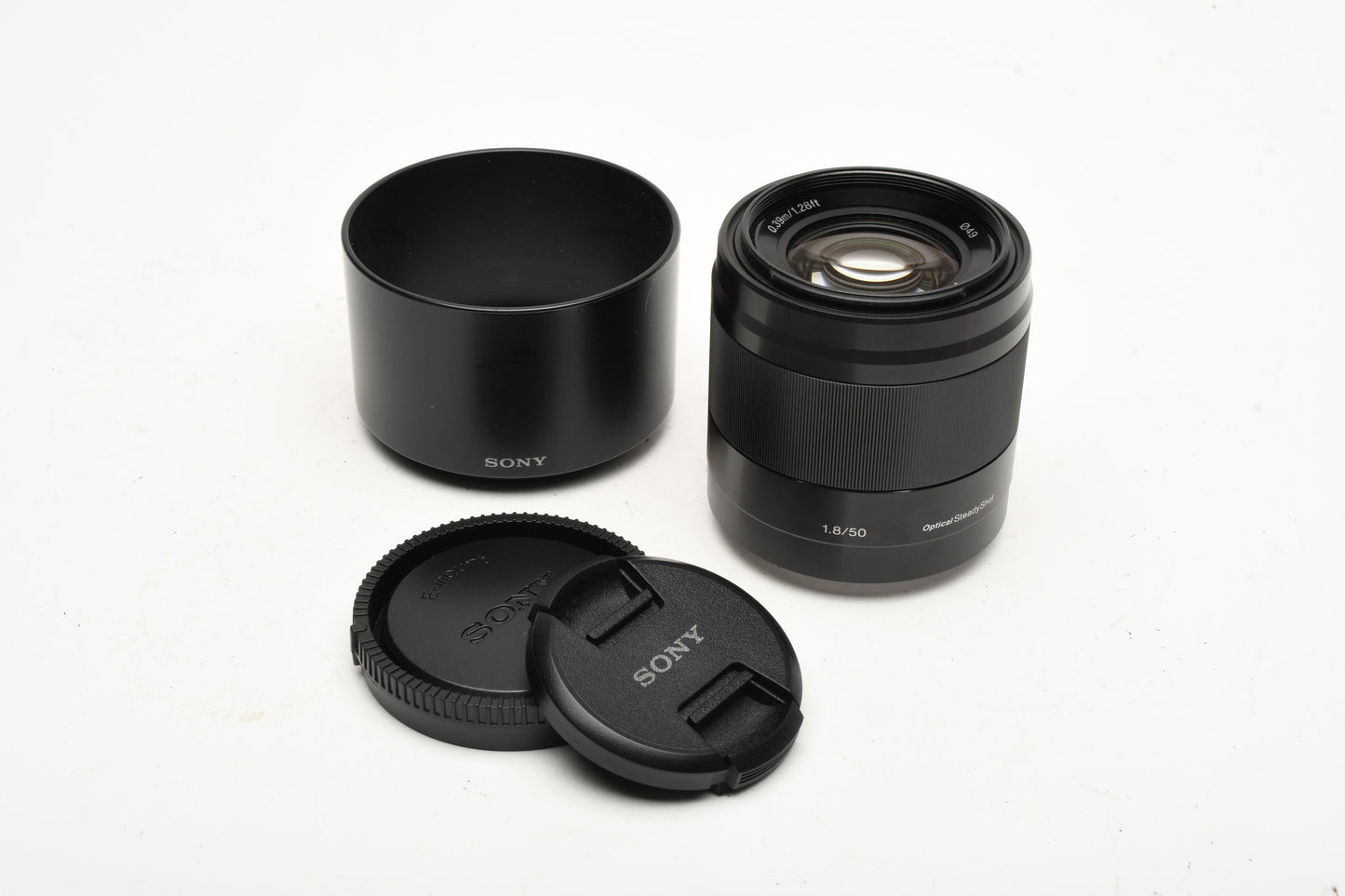 Sony 50mm f1.8 FE OSS SEL50F18 Prime lens, Hood, Light use