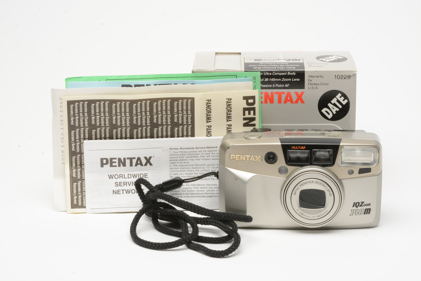 Pentax IQZoom 140M date 35mm Point&Shoot Camera, boxed, strap, tested