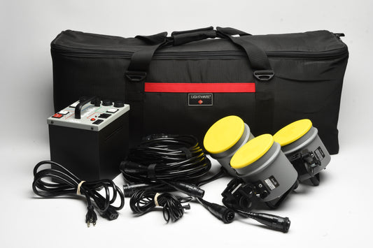 Dyna-Lite M800E Studio Flash Kit 3X Strobes, Lightware Case, Very Nice!