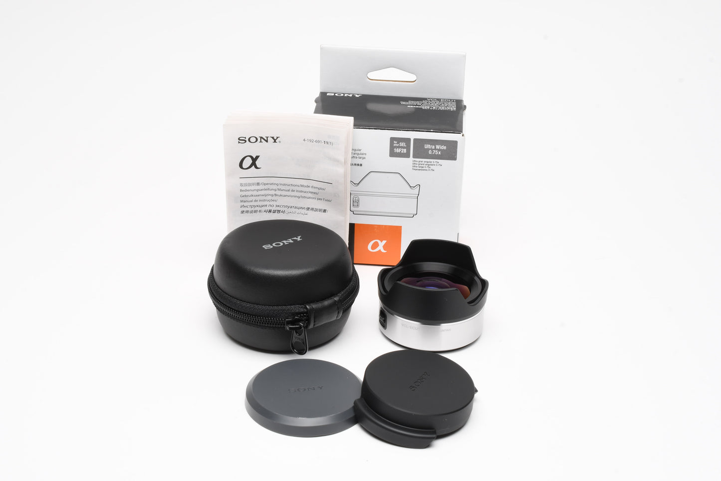Sony VCL-ECU1 .75X Ultra Wide Converter w/Caps and case, Mint, Boxed