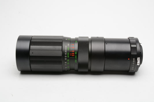 Soligor 90-230mm f4.5 Nikon F mount 2-touch zoom lens, clean, w/Caps + Case