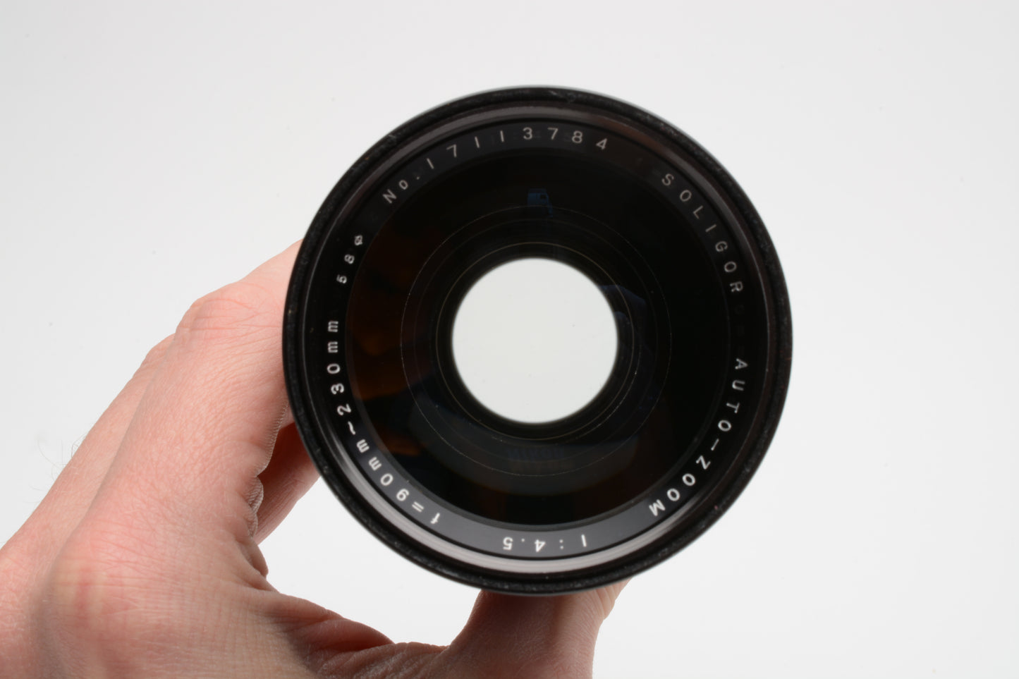 Soligor 90-230mm f4.5 Nikon F mount 2-touch zoom lens, clean, w/Caps + Case