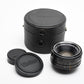 Topcon Hi Topcor 50mm f2 Lens Tokyo Kogaku w/Caps + Fitted case