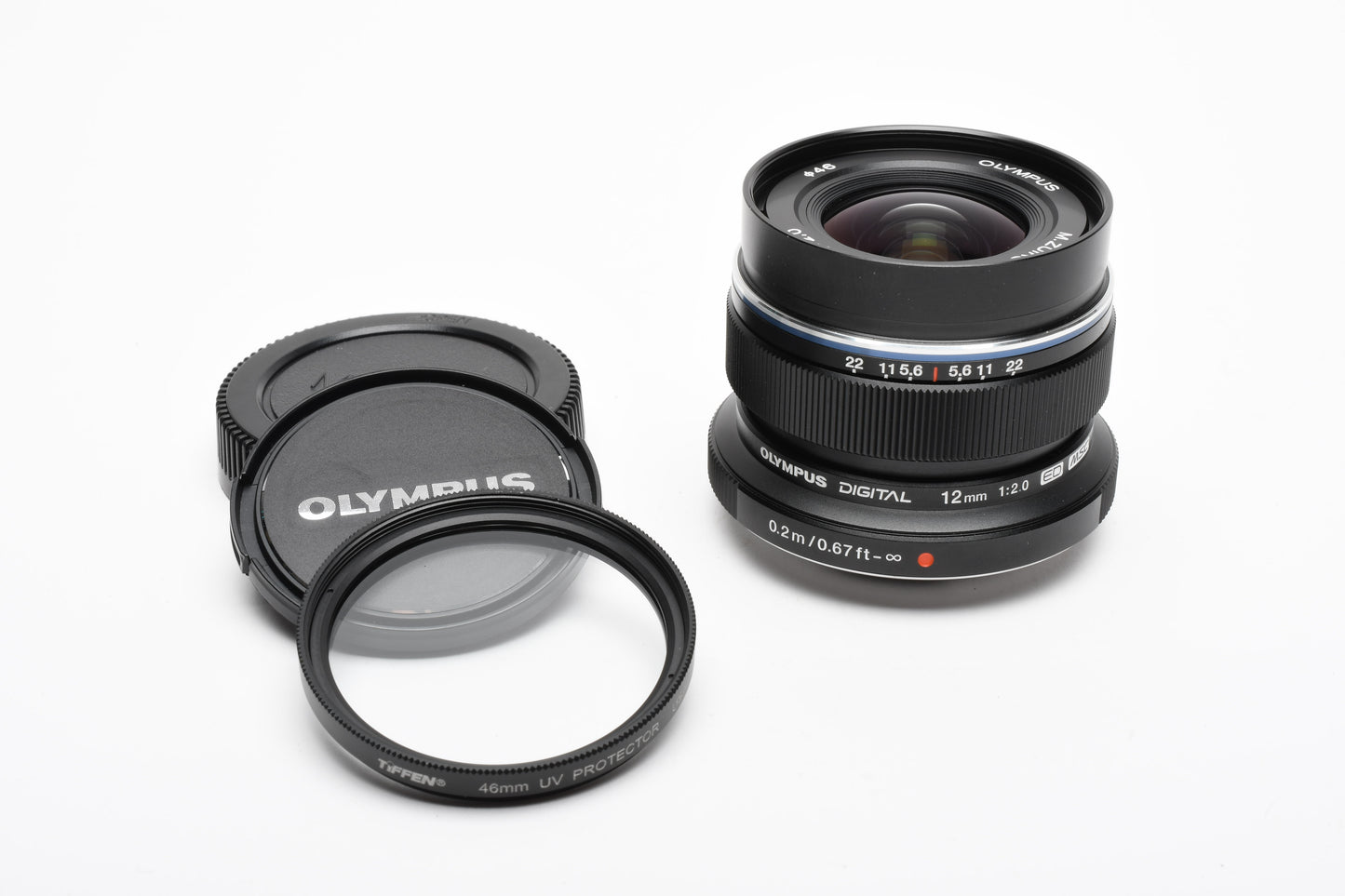 Olympus M.Zuiko Digital ED 12mm F2 (Black), Mint- + UV