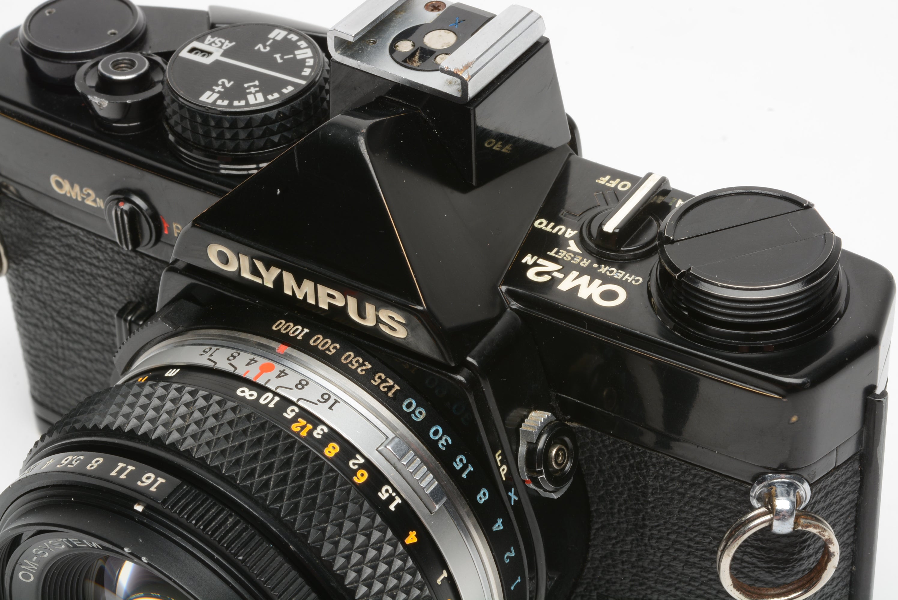 Olympus OM-2N 35mm SLR Black w/Zuiko 50mm f1.8 lens, strap, UV, manuals+New  seals