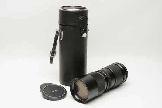 Vivitar 85-205mm f3.8 Telephoto zoom lens w/M42 mount, caps, case, clean