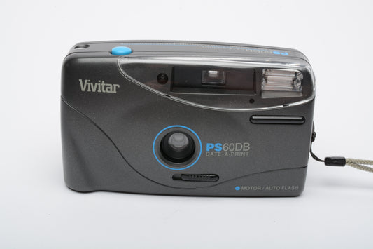 Vivitar PS60DB 35mm Point&Shoot camera Focus-Free, clean, tested