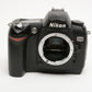 Nikon D70 DSLR body w/batt, charger, strap, Only 2628 Acts!!