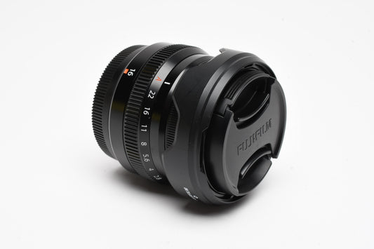 Fujifilm Super EBC XF 16mm f2.8 R WR Aspherical lens, X Mount + Hood, Mint-