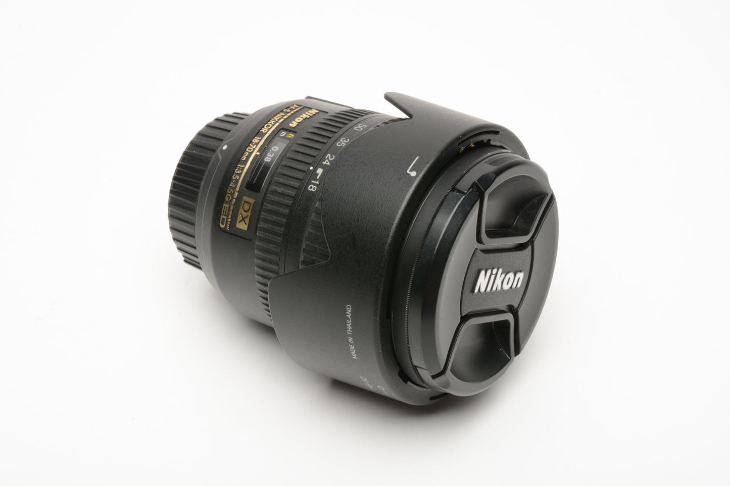 Nikon AF-S Nikkor 18-70mm f3.5-4.5G ED DX IF w/caps, hood, UV, works great