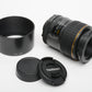 Tamron 90mm f2.8 Macro lens 72E Nikon Mount, caps + Hood, Mint-