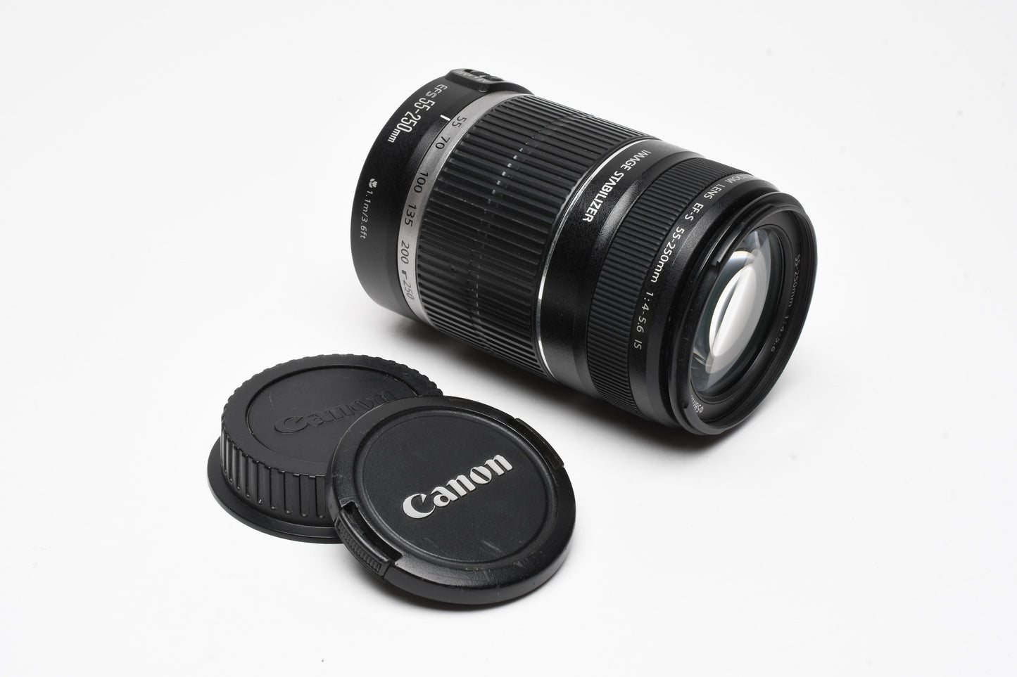 Canon EF-S 55-250mm f4-5.6 IS Zoom lens, w/Caps