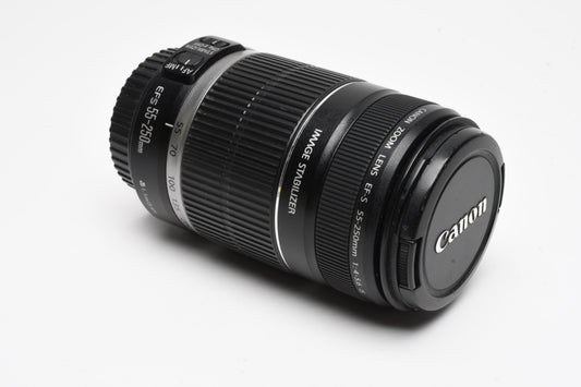 Canon EF-S 55-250mm f4-5.6 IS Zoom lens, w/Caps