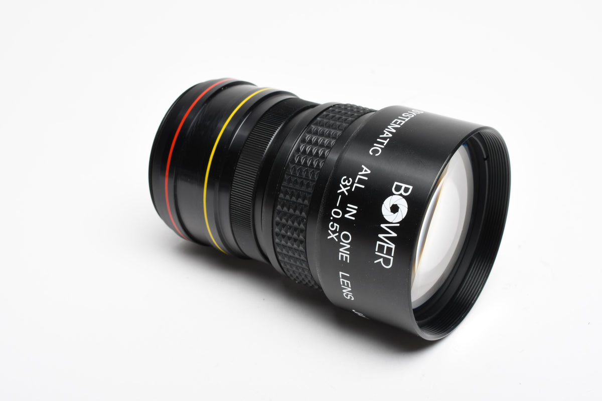 Bower all in one 3X - .5X Systematic Auxiliary Lens 43mm screw on w/37mm adapter