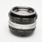 Nikon Nikkor-S 50mm F1.4 Prime lens, Non-AI Mount, UV+HN-5 metal lens hood