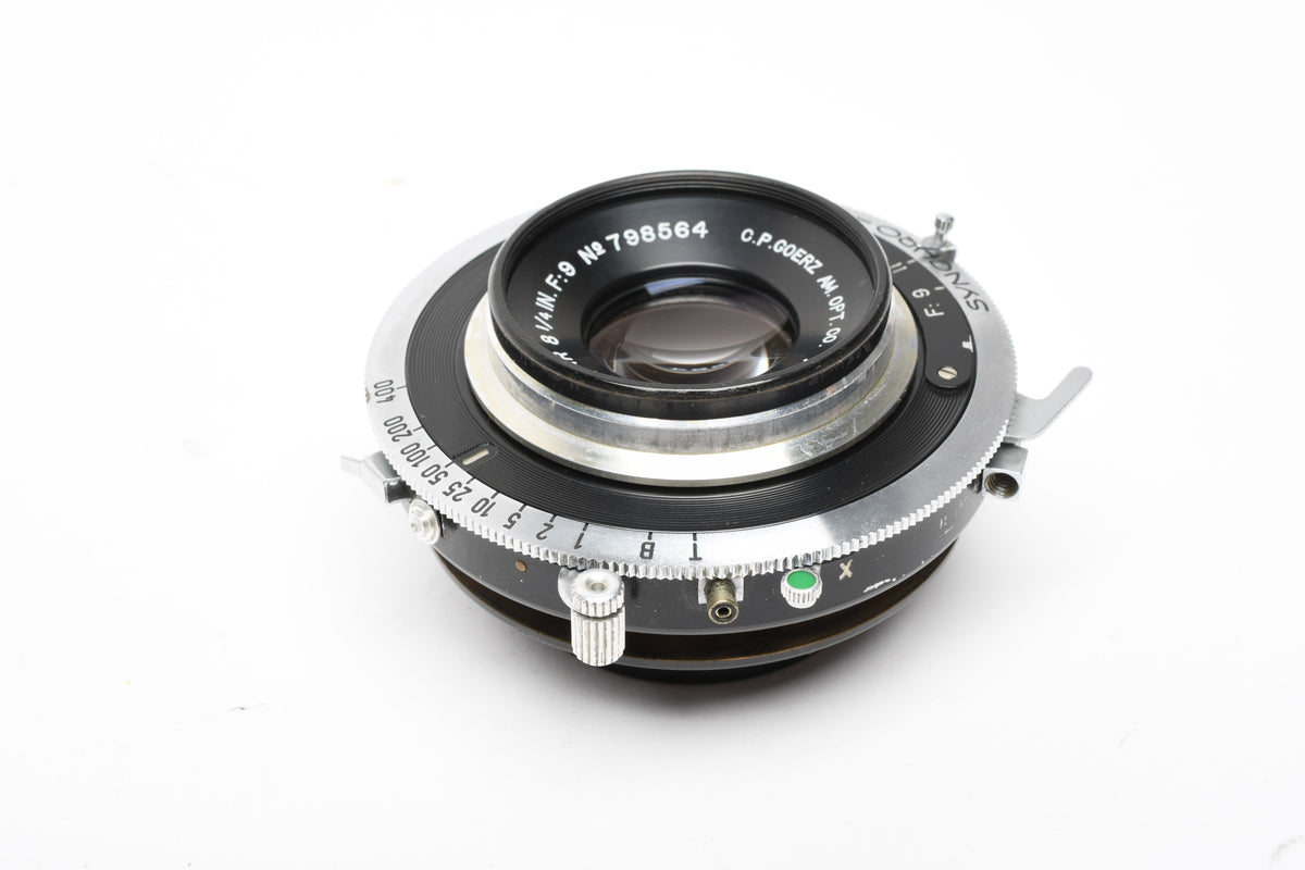 Goerz Apochromat Artar 8 1/4" f9 Red Dot large format lens w/Compur Shutter, Great!