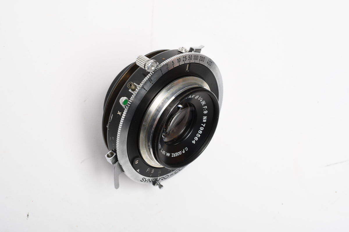 Goerz Apochromat Artar 8 1/4" f9 Red Dot large format lens w/Compur Shutter, Great!