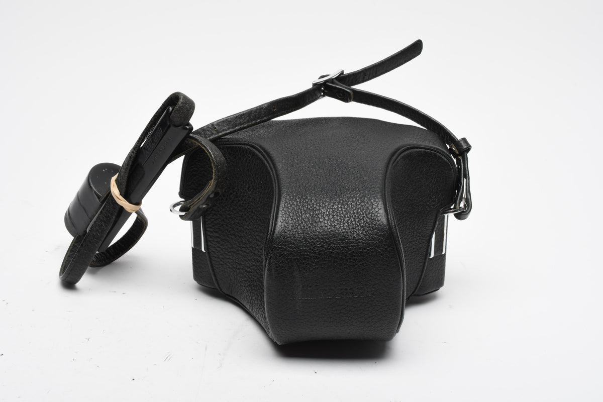 Nikon Nikkormat Nikomat camera leather eveready case, strap, Great!