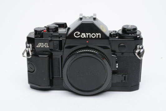 Canon A-1 35mm SLR Body Only, new seals, strap, cap, nice!