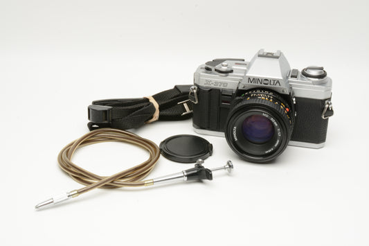 Minolta X-370 35mm SLR w/50mm f1.7 Prime lens, New seals, CR, Great!